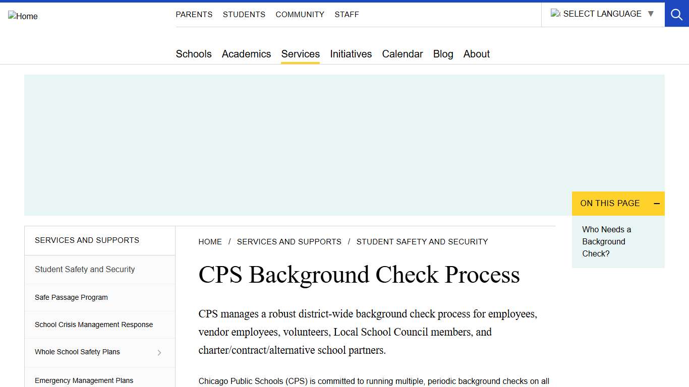 CPS Background Check Process | Chicago Public Schools